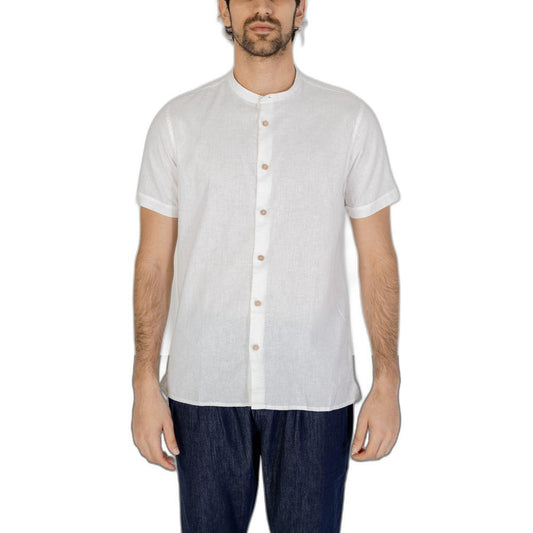 Hamaki-Ho White Linen Shirt Hamaki-Ho Light Gray