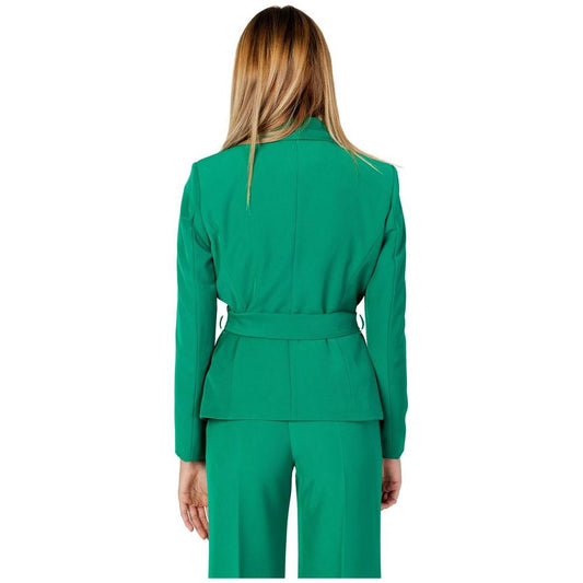 Sandro Ferrone Green Polyester Suits & Blazer Sandro Ferrone Dark Cyan