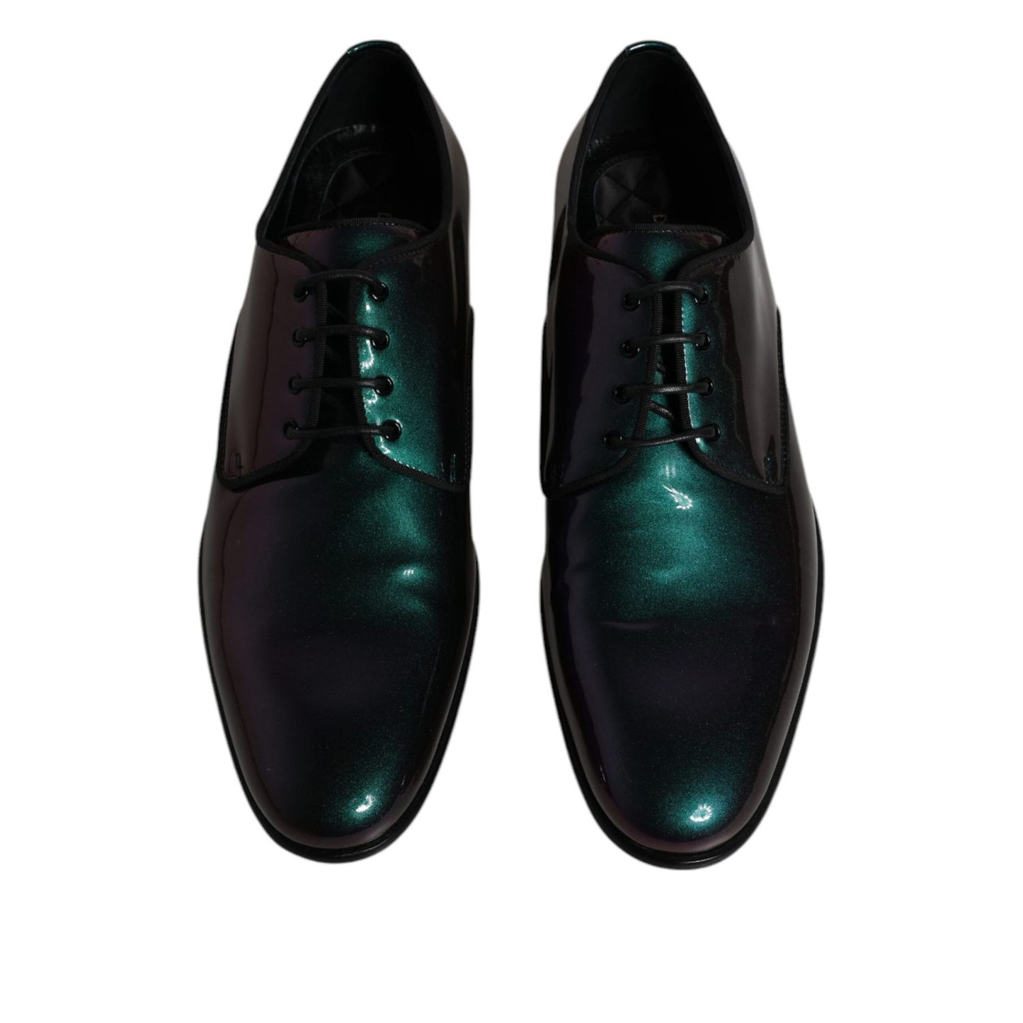 Dolce & Gabbana Peacock Patent Leather Derby Men Dress Shoes