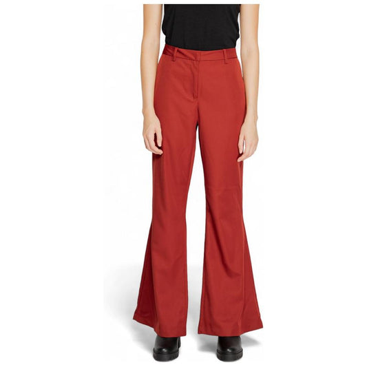 Vero Moda Red Polyester Jeans & Pant Vero Moda Brown