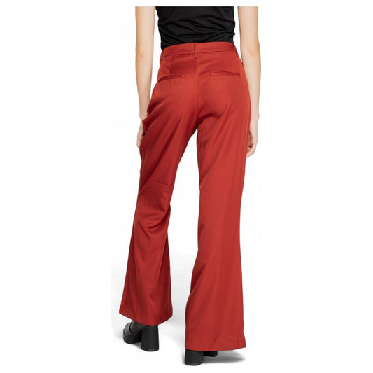 Vero Moda Red Polyester Jeans & Pant Vero Moda Brown