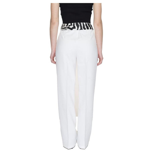 Only White Polyester Jeans & Pant Only Light Gray