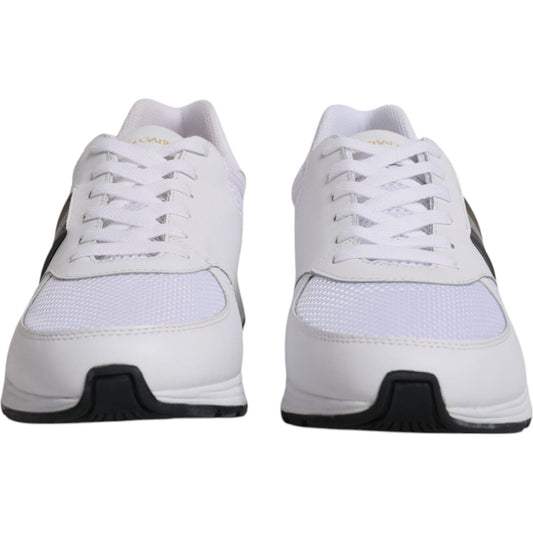 Dolce & Gabbana White Logo Leather Casual Men Sneakers Shoes Dolce & Gabbana Light Gray