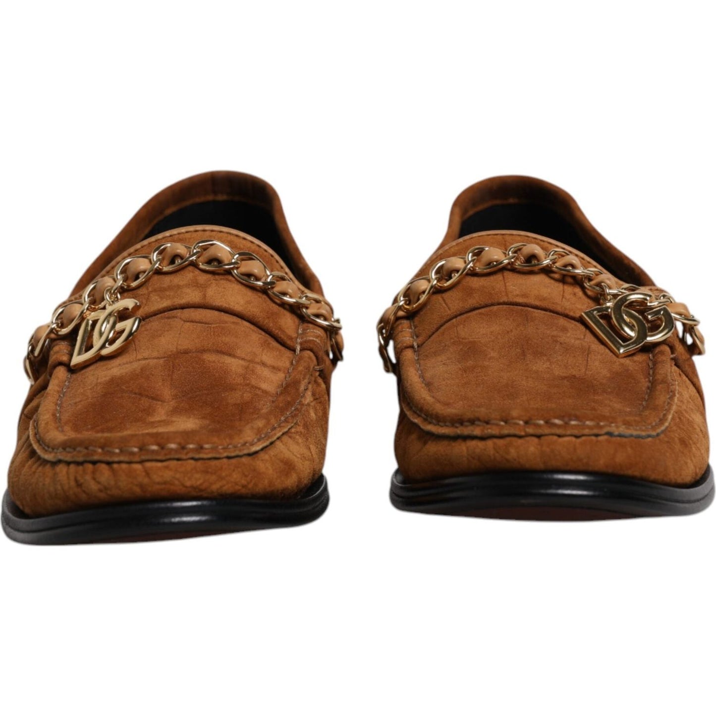 Dolce & Gabbana Brown Suede Leather Loafers Dress Shoes