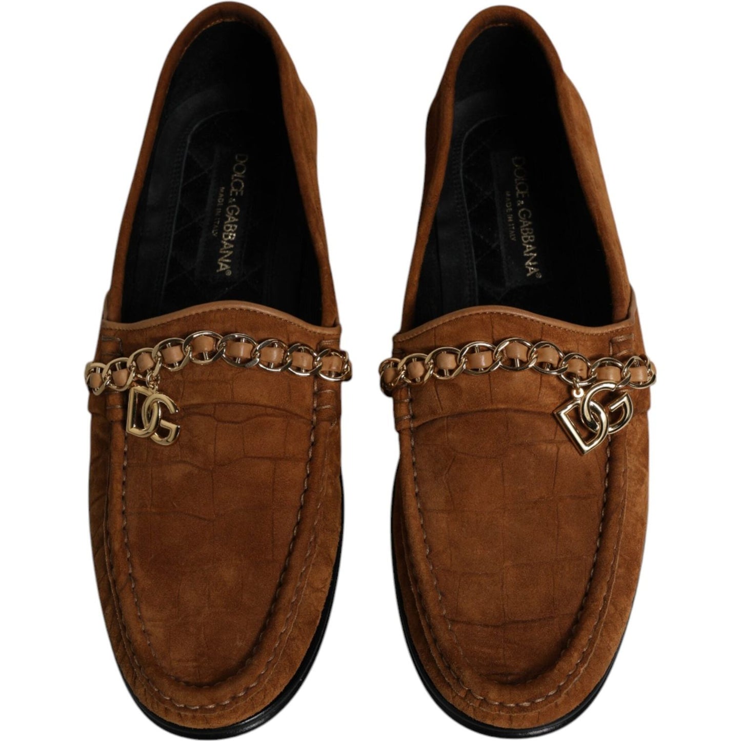 Dolce & Gabbana Brown Suede Leather Loafers Dress Shoes