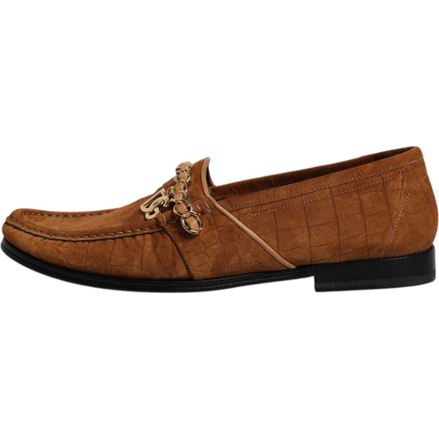 Dolce & Gabbana Brown Suede Leather Loafers Dress Shoes