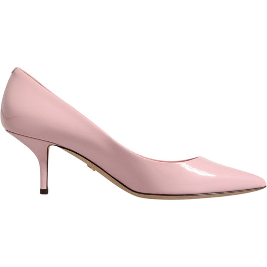 Dolce & Gabbana Light Pink Patent Leather Heels Pumps Shoes Dolce & Gabbana Tan