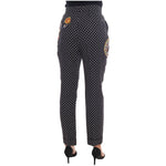 Dolce & Gabbana Black Polka Dot Sicily Crystal Pants Jeans & Pants
