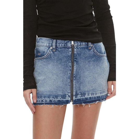 Tommy Hilfiger Jeans Blue Recycled Cotton Skirt Tommy Hilfiger Jeans Dark Slate Gray