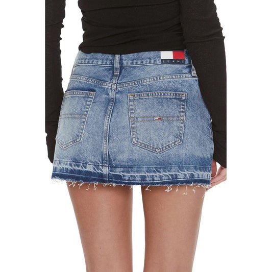 Tommy Hilfiger Jeans Blue Recycled Cotton Skirt Tommy Hilfiger Jeans Dark Slate Gray