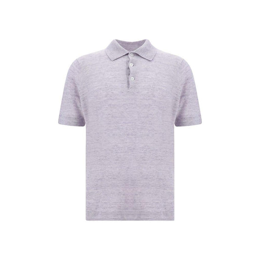 Brunello Cucinelli Linen Polo Shirt Brunello Cucinelli Thistle