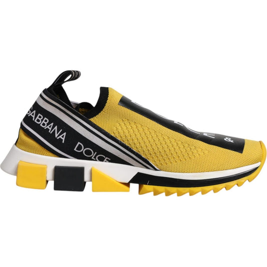 Dolce & Gabbana Yellow Black Slip On Sorrento Sneaker Shoes Dolce & Gabbana Black