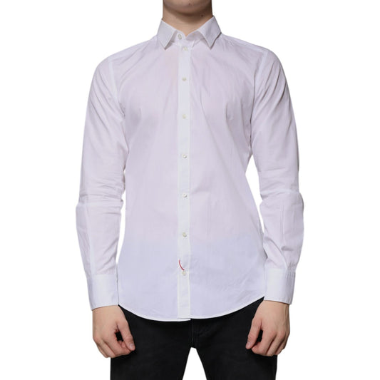 Dolce & Gabbana White Cotton Long Sleeve Formal Dress Shirt