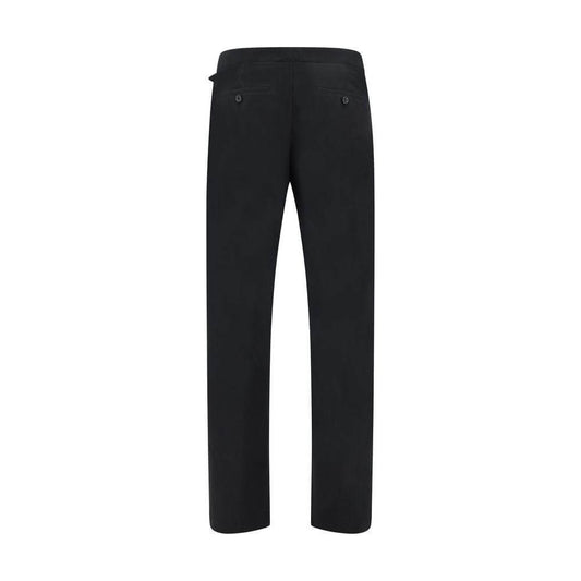 Back view of Alexander McQueen Arrow Belted Pants in black with logo and pockets.