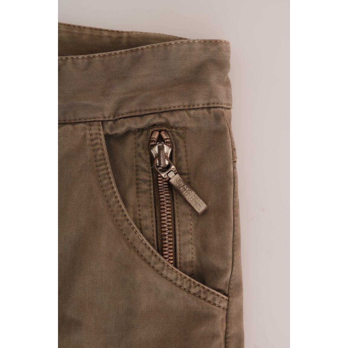 Ermanno Scervino Brown Cotton Casual Slim Fit Pants