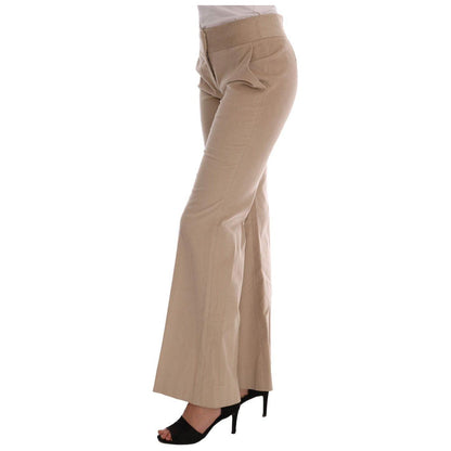 Ermanno Scervino Beige Cotton Bootcut Pants