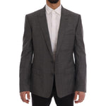 Dolce & Gabbana Gray Wool MARTINI Slim Blazer