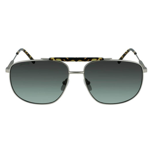 Lacoste men's gray metal sunglasses L246S-050 with UV filter, size 59/15/145 mm, featuring a degraded gray lens design.