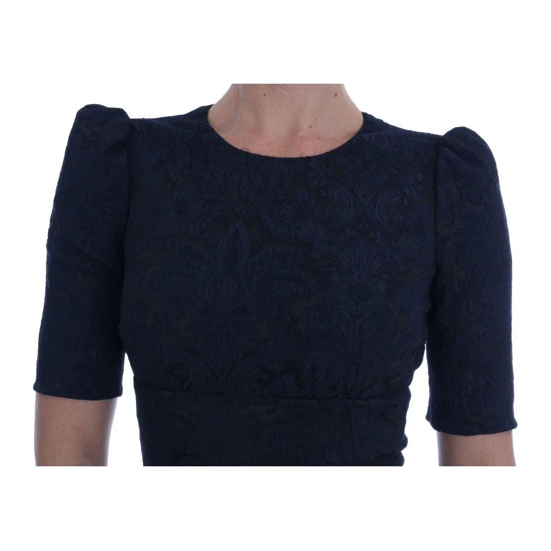 Dolce & Gabbana Black Blue Flare Mini Dress