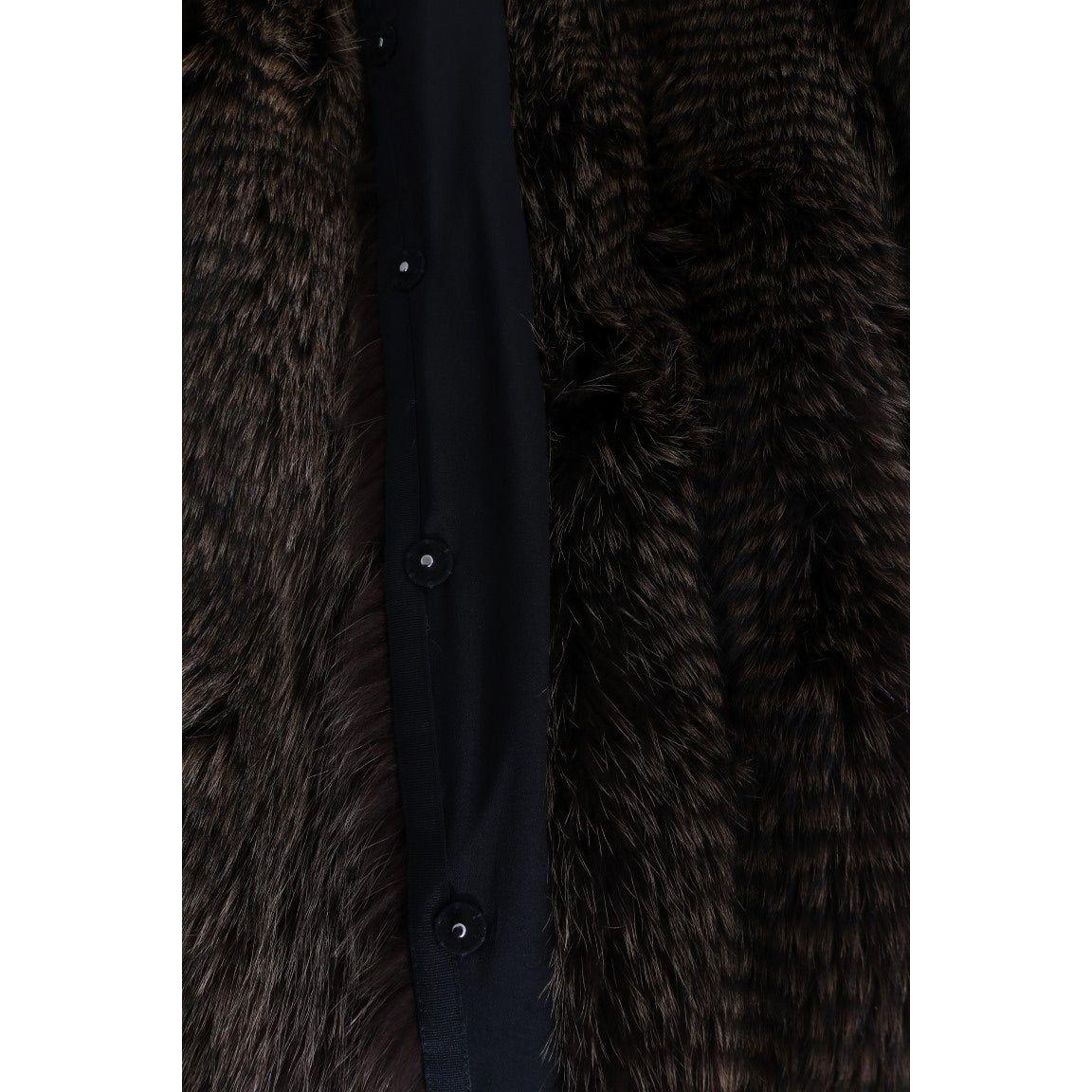 Dolce & Gabbana Brown Raccoon Fur Coat Jacket