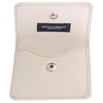 Dolce & Gabbana White Dauphine Leather Case Wallet Wallet