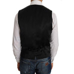Dolce & Gabbana Gray Wool Patterned Slim Vest
