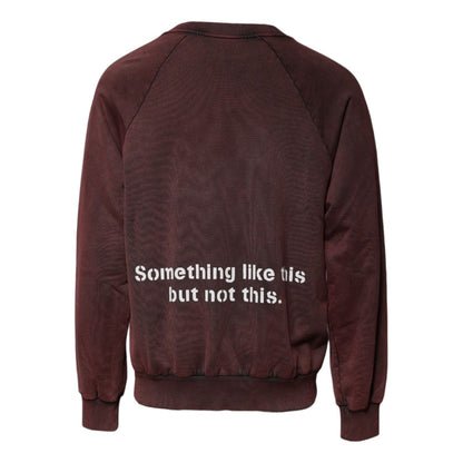 Dolce & Gabbana Brown Logo Cotton Crew Neck Pullover Sweater