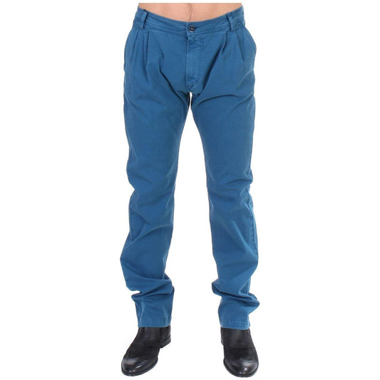 GF Ferre Elegant Straight Fit Cotton Chinos GF Ferre Dark Slate Blue