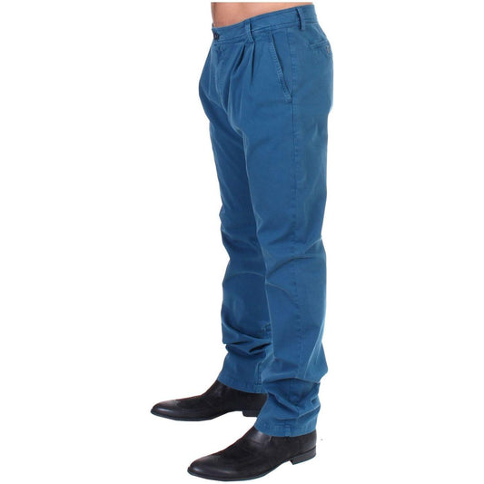 GF Ferre Elegant Straight Fit Cotton Chinos GF Ferre Dark Slate Blue
