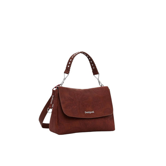 Desigual Brown Polyethylene Handbag Desigual Saddle Brown