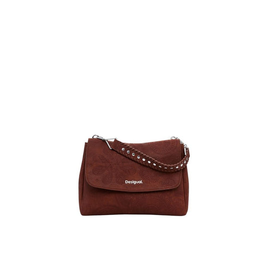 Desigual Brown Polyethylene Handbag Desigual Saddle Brown