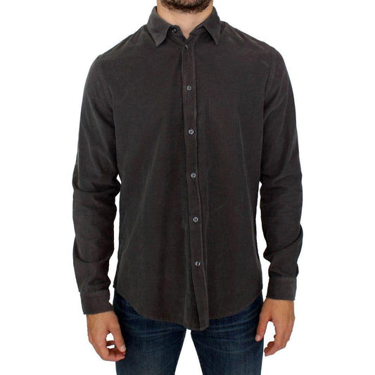 GF Ferre Chic Green Cotton Casual Men's Shirt GF Ferre Dark Slate Gray