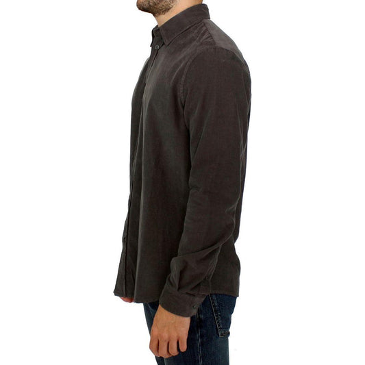 GF Ferre Chic Green Cotton Casual Men's Shirt GF Ferre Dark Slate Gray