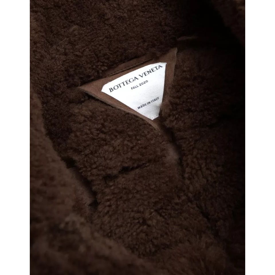Bottega Veneta Brown Fur Lamb Shearling Coat Jacket