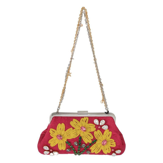 Dolce & Gabbana Elegant Evening Party Clutch in Pink Dolce & Gabbana Dark Khaki