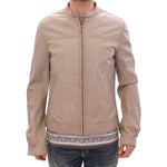 Dolce & Gabbana Beige Leather Jacket Biker Coat Coats & Jackets