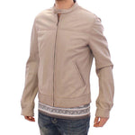 Dolce & Gabbana Beige Leather Jacket Biker Coat Coats & Jackets
