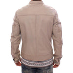 Dolce & Gabbana Beige Leather Jacket Biker Coat Coats & Jackets