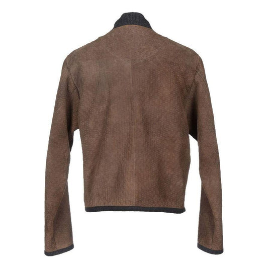 Dolce & Gabbana Elegant Leather & Wool Blend Jacket Coats & Jackets Dolce & Gabbana Dark Olive Green