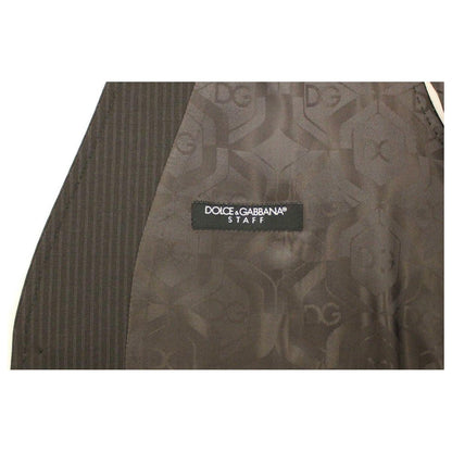 Dolce & Gabbana Brown Striped Stretch Dress Vest