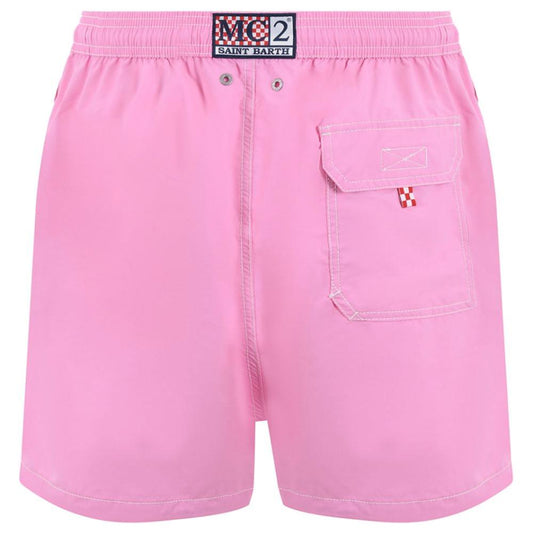 MC2 Saint Barth Pink Polyester Men's Swimwear Boxer MC2 Saint Barth Plum