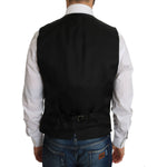 Dolce & Gabbana Elegant Black Silk Blend Formal Vest Dolce & Gabbana Gray