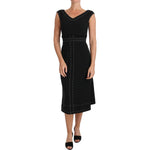Dolce & Gabbana Black Wool Stretch A-line Sheath Dress