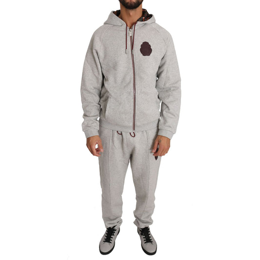 Billionaire Italian Couture Elegant Gray Hooded Sweatsuit Ensemble Billionaire Italian Couture Dark Gray