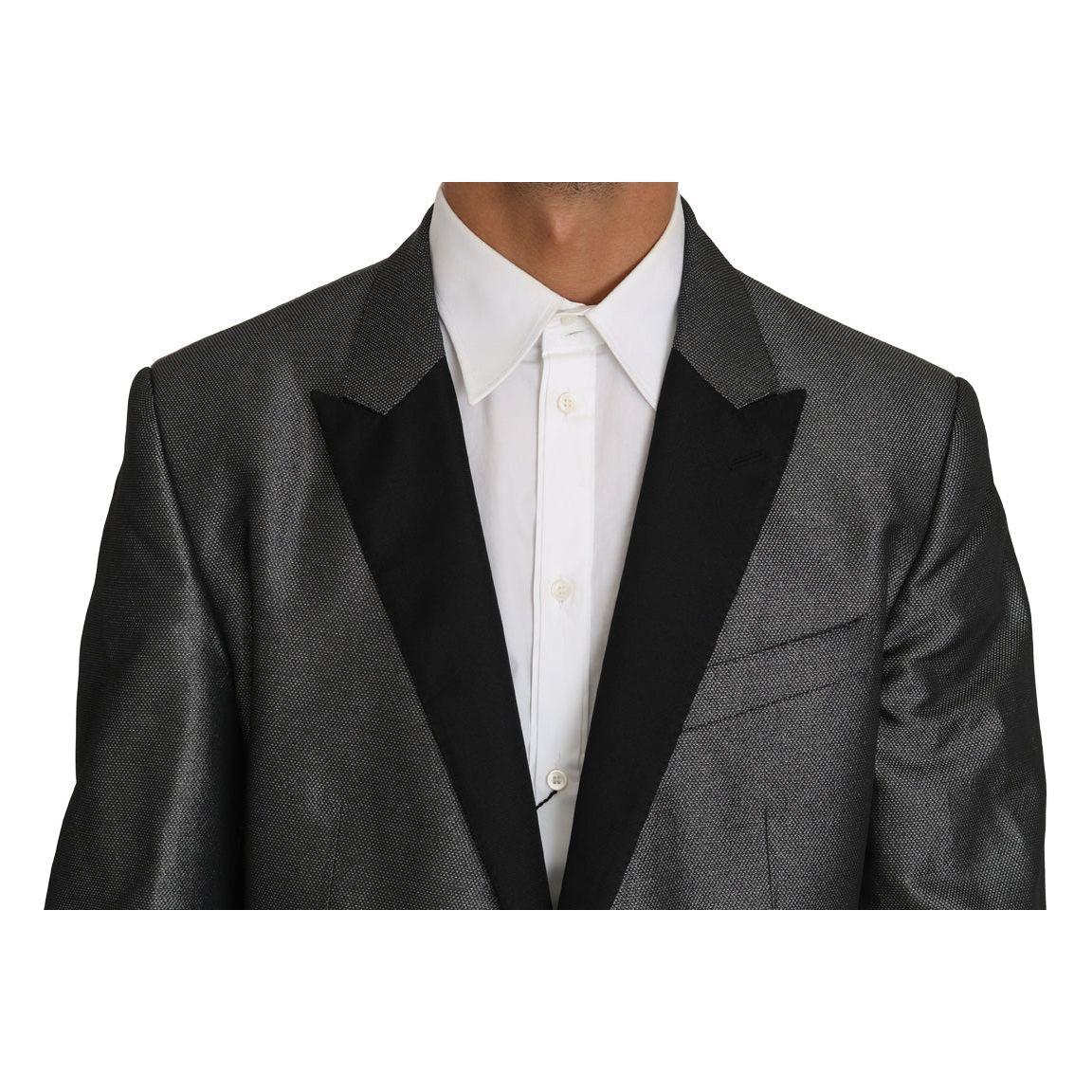 Dolce & Gabbana Gray Patterned MARTINI 2 Piece Suit
