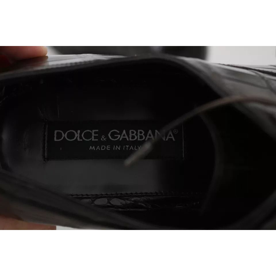 Dolce & Gabbana Brown Patterned Leather Dress Formal Shoes