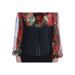 Dolce & Gabbana Elegant Black Floral Brocade Corset Belt Dolce & Gabbana Rosy Brown