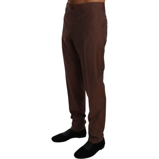 Dolce & Gabbana Elegant Brown Wool-Silk Formal Pants Dolce & Gabbana Black