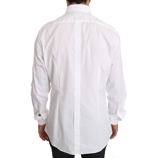 Dolce & Gabbana Elegant Slim Fit Dress Shirt in Pure White MAN SHIRTS Dolce & Gabbana Light Gray