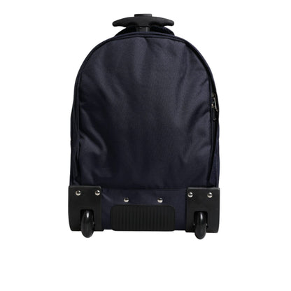 Dolce & Gabbana Blue Red Polyester Kids Back Pack Wheel Suitcase Bag